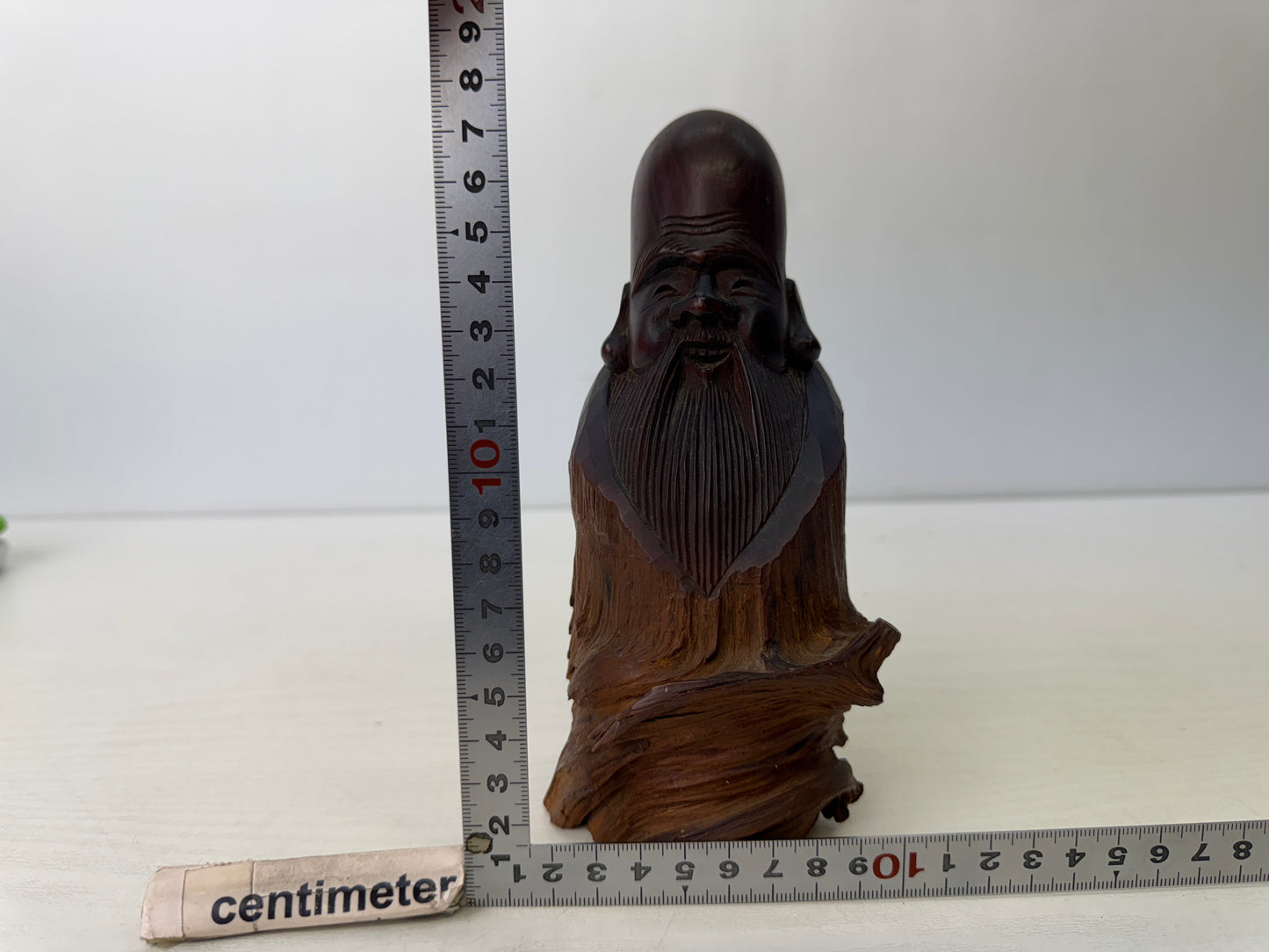 Y9656 STATUE natural wood carving Hermit figure figurine Japan antique interior