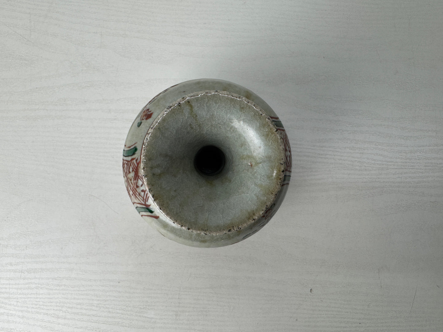 Y9660 FLOWER VASE Shibukusa-ware signed box Japan antique floral arrangement