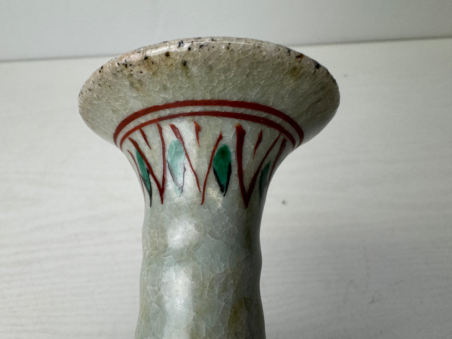 Y9660 FLOWER VASE Shibukusa-ware signed box Japan antique floral arrangement