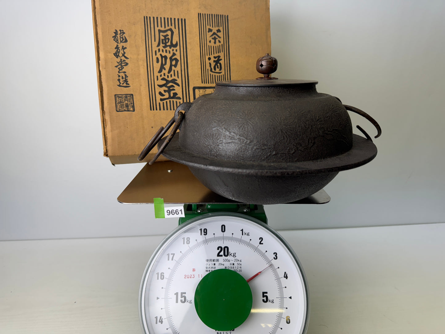 Y9661 CHAGAMA Iron kettle pot handle grip box Japan antique Tea Ceremony teapot