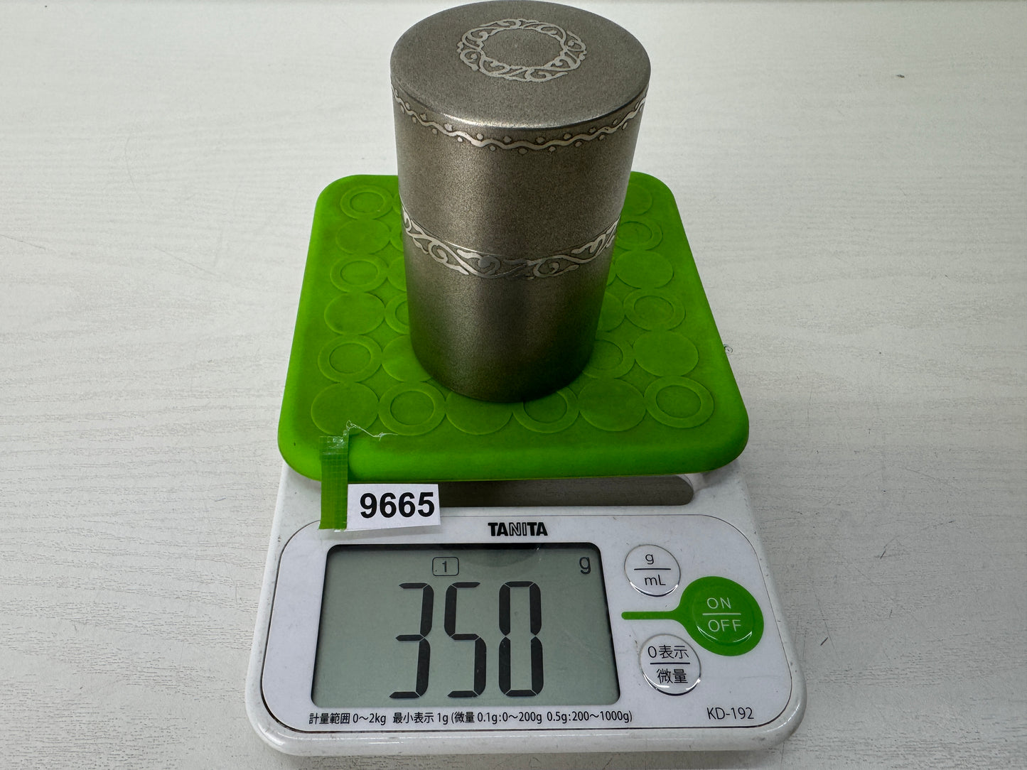 Y9665 TEA CADDY Tin container signed Japan antique Tea Ceremony utensils matcha