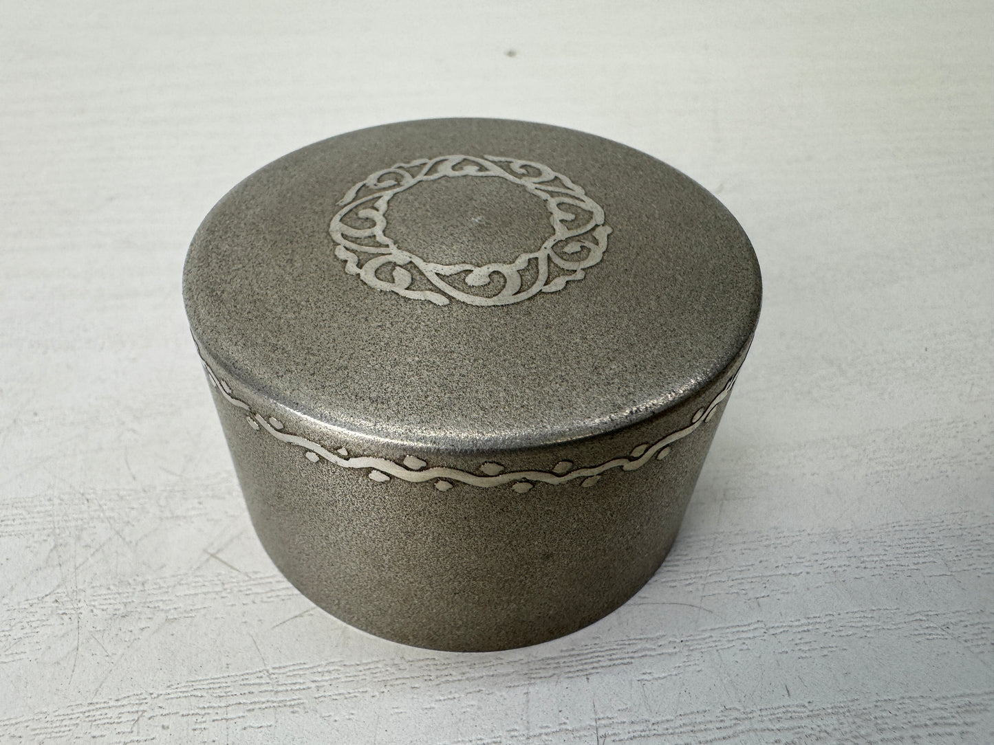 Y9665 TEA CADDY Tin container signed Japan antique Tea Ceremony utensils matcha