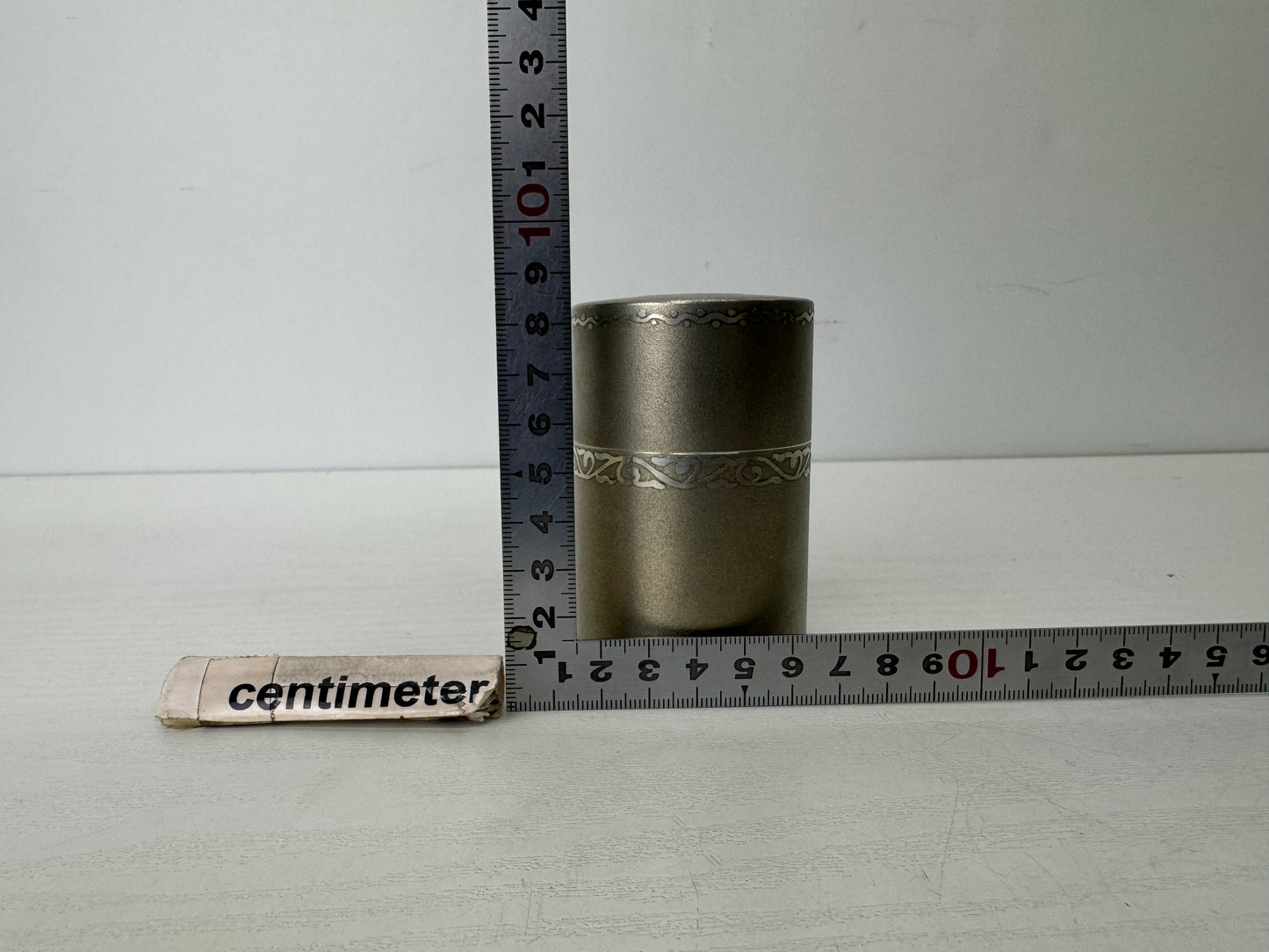 Y9665 TEA CADDY Tin container signed Japan antique Tea Ceremony utensils matcha