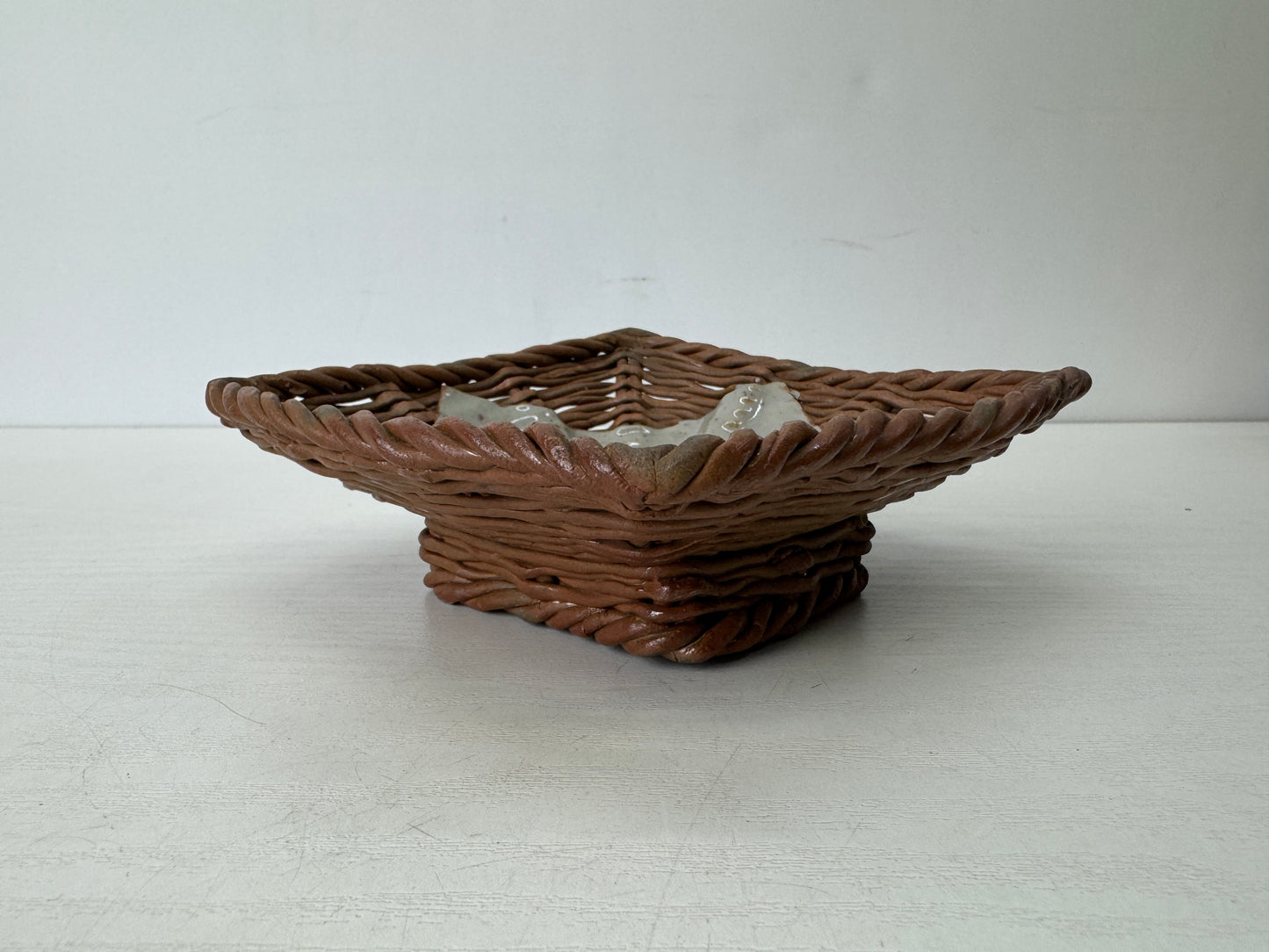 Y9668 DISH Fujimi-ware Amide Plate signed box Japan antique tabelware pottery