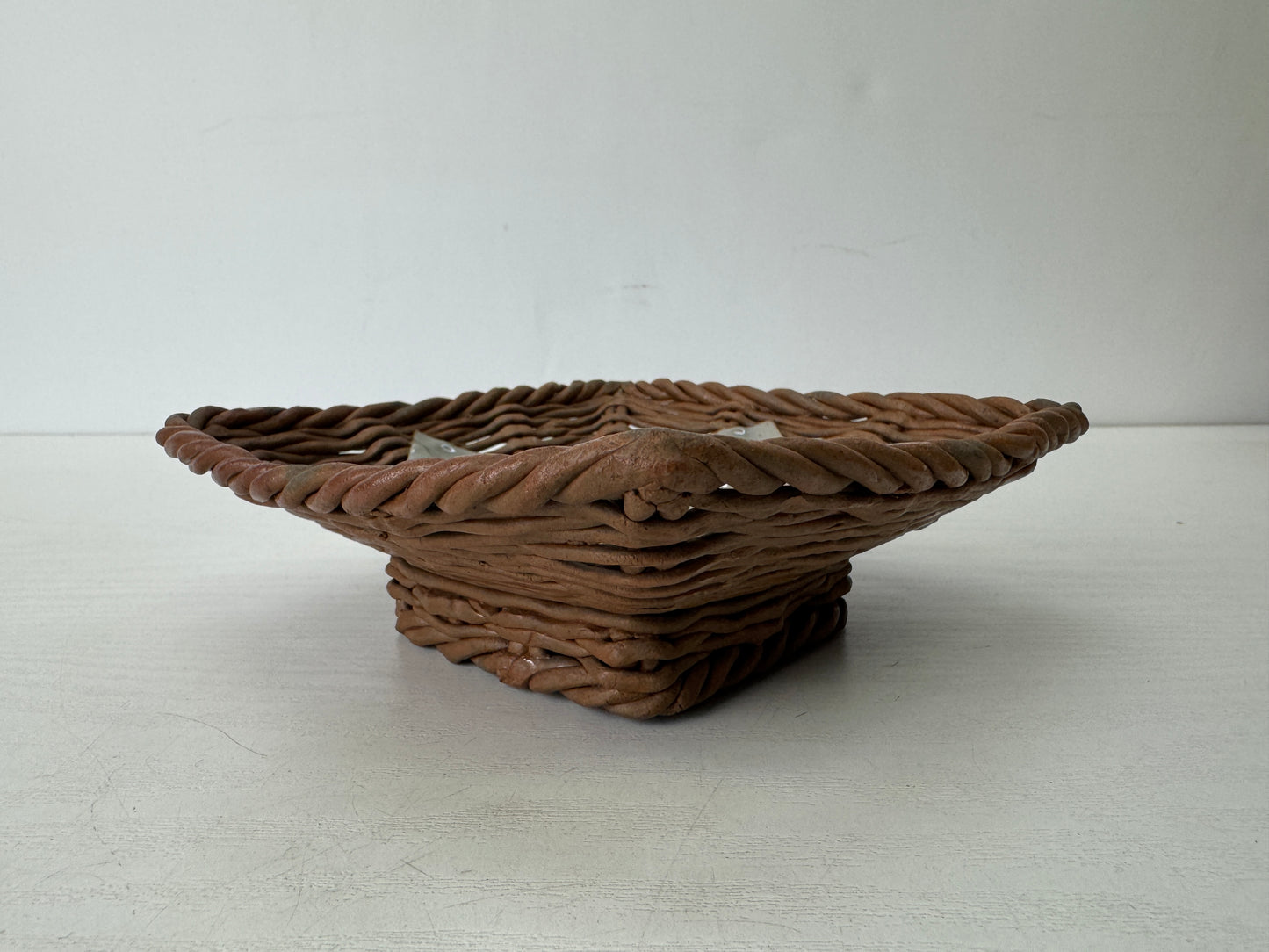 Y9668 DISH Fujimi-ware Amide Plate signed box Japan antique tabelware pottery