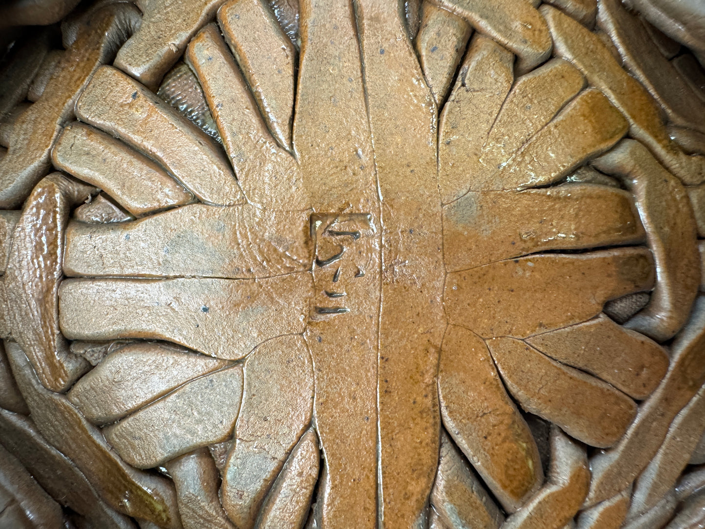 Y9668 DISH Fujimi-ware Amide Plate signed box Japan antique tabelware pottery