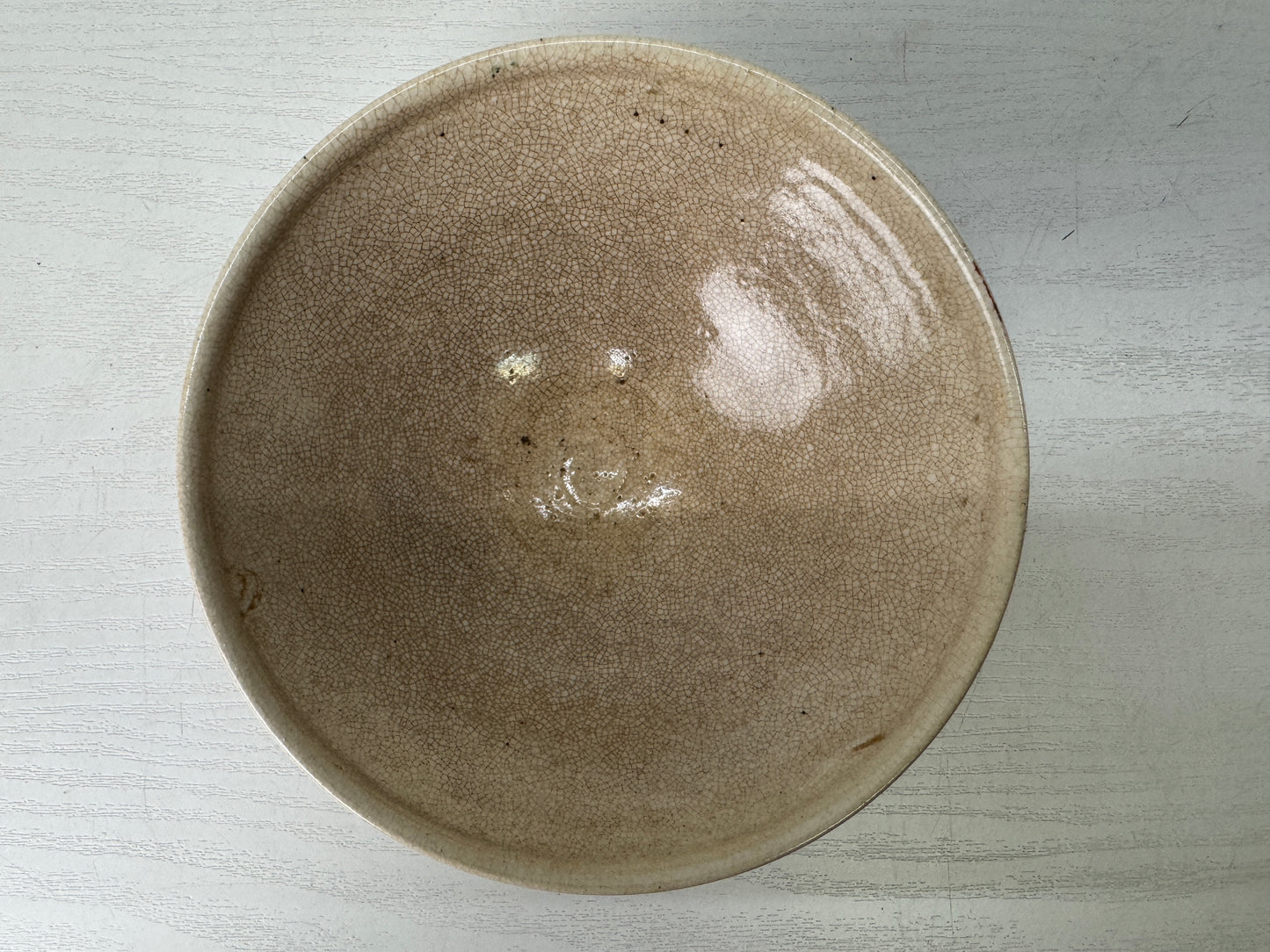 Y9670 CHAWAN Kyo-ware bowl Hyakunin Isshu Japan antique tea ceremony pottery cup