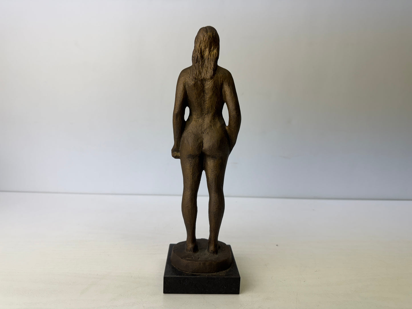 Y9676 STATUE Bronze nude woman figurine signed box Japan antique interior figure