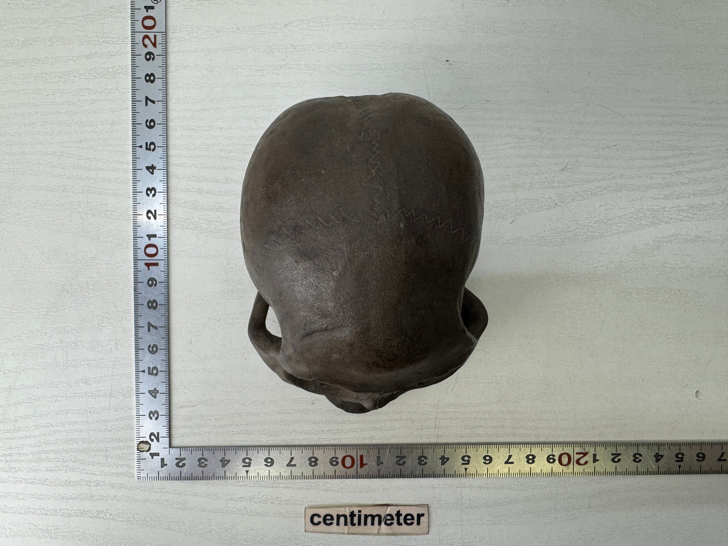 Y9677 OKIMONO Banko-ware Skull ornament figurine figure Japan antique interior