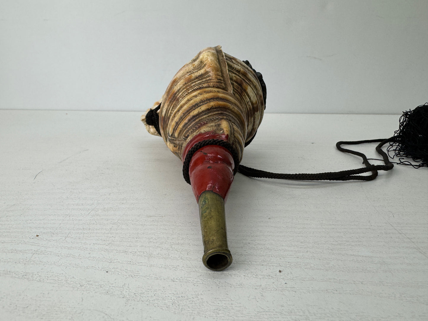 Y9679 HORAGAI Conch shell musical instrument Samurai Japan antique bushi bugu