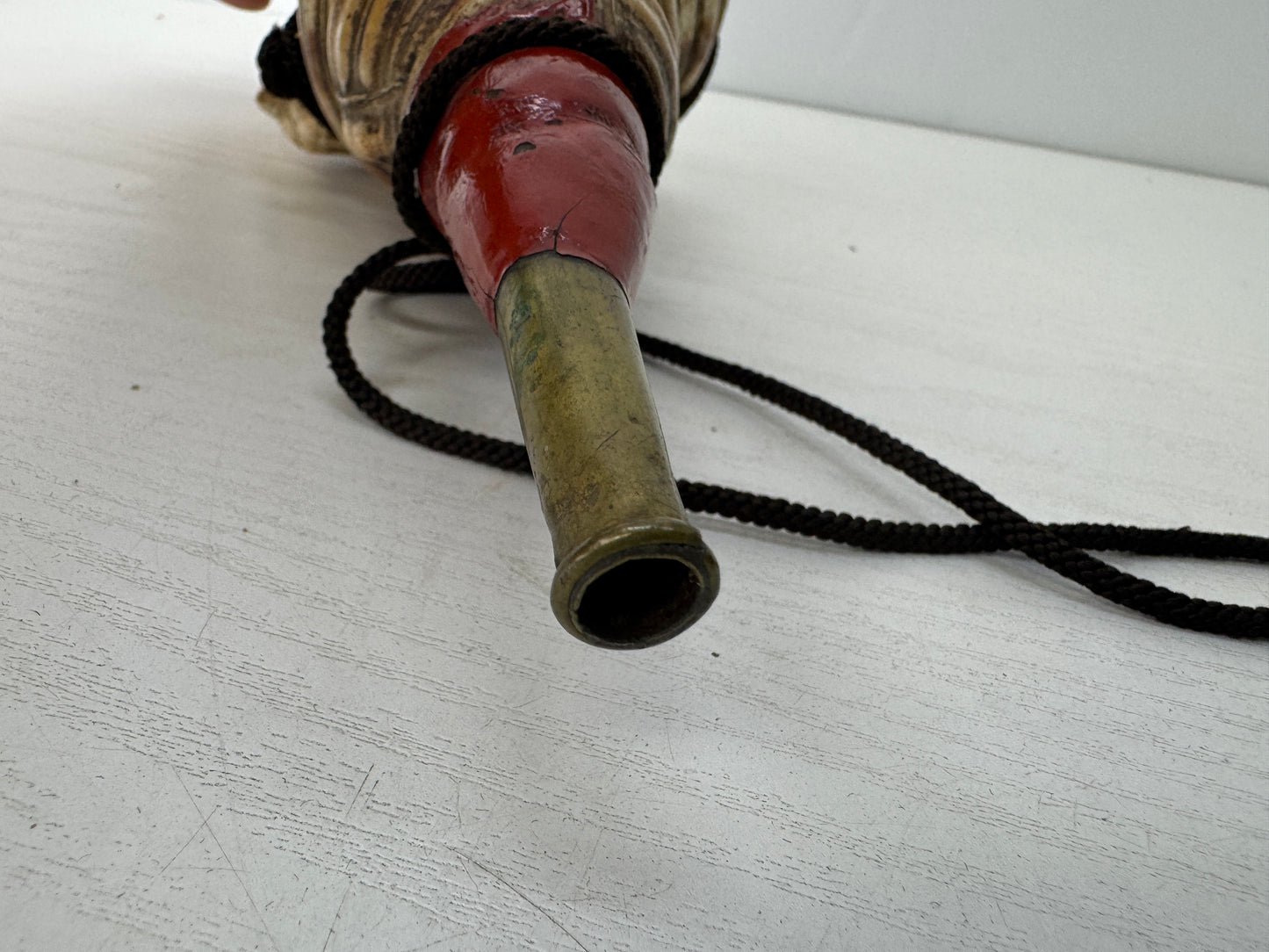 Y9679 HORAGAI Conch shell musical instrument Samurai Japan antique bushi bugu