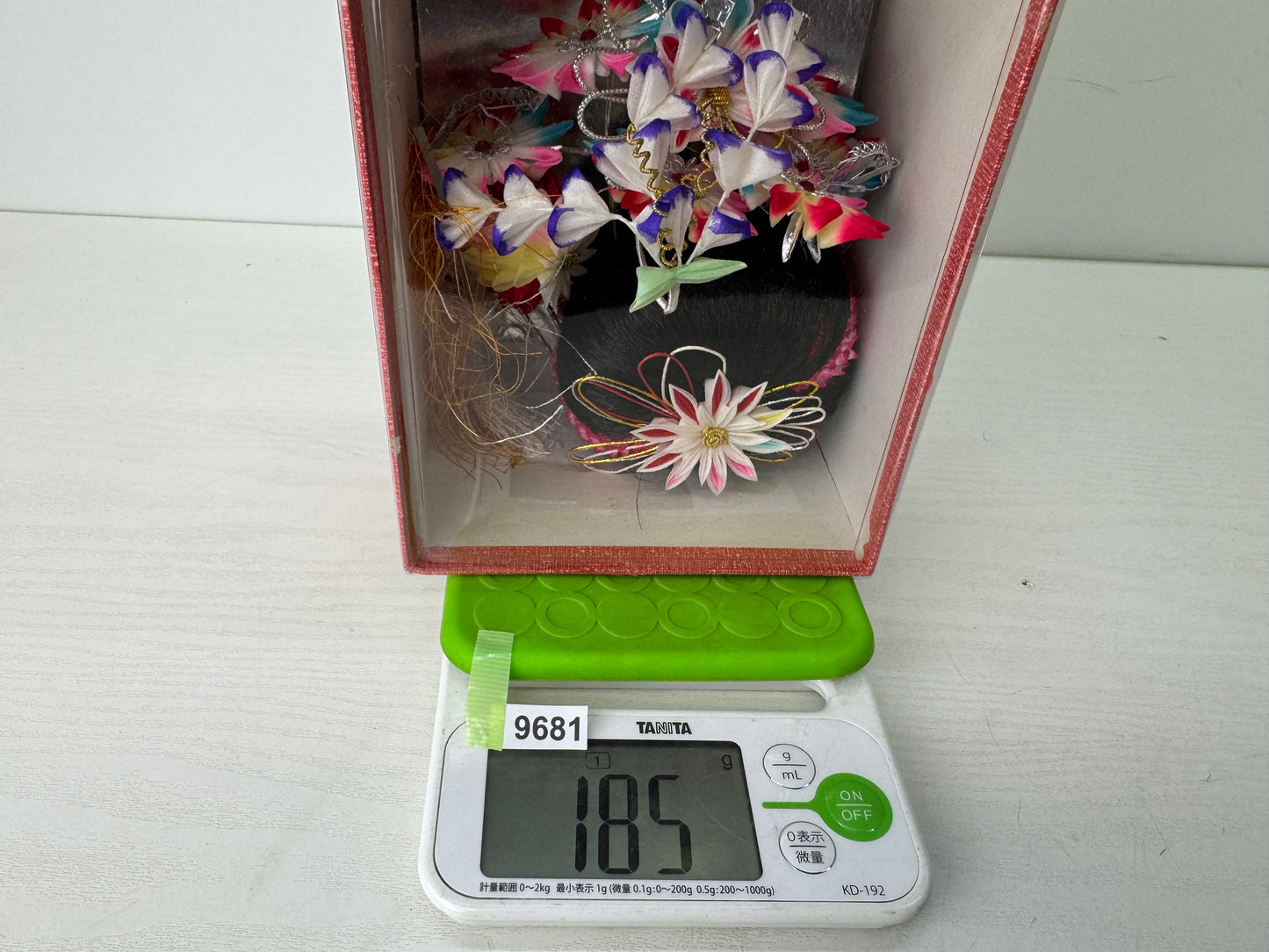 Y9681 KANZASHI Hair stick accessory ornament hairpin box Japan antique kimono