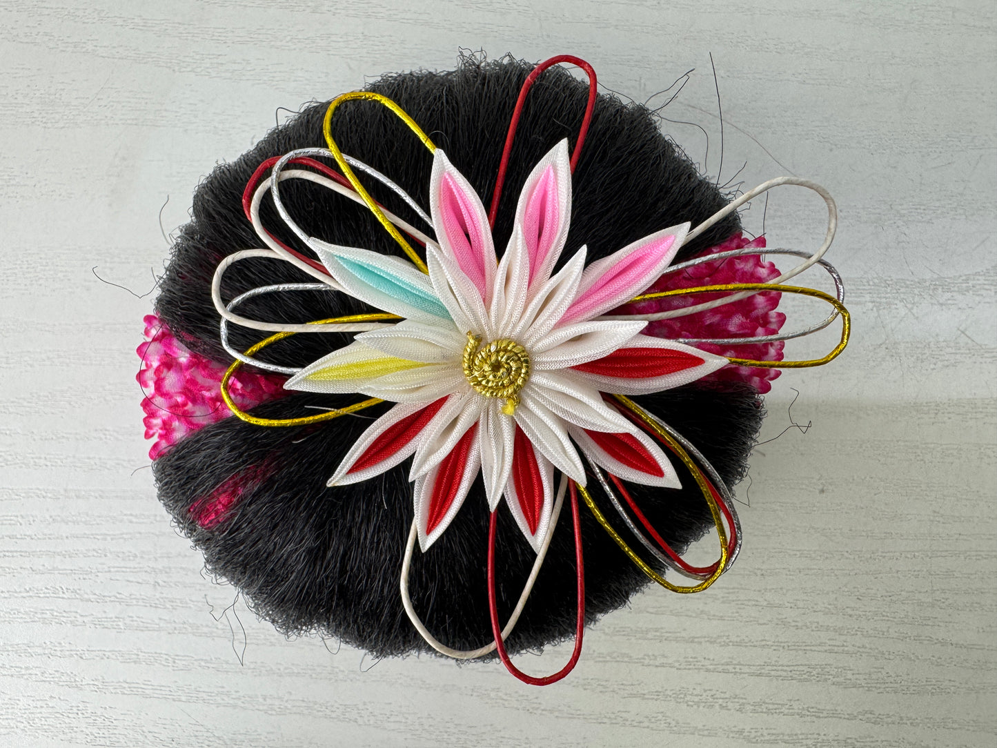Y9681 KANZASHI Hair stick accessory ornament hairpin box Japan antique kimono