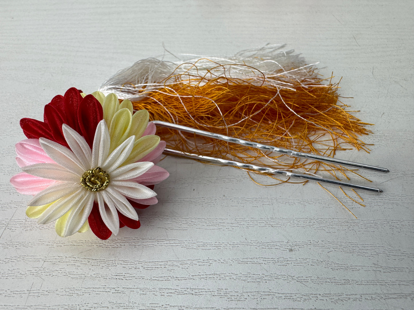 Y9681 KANZASHI Hair stick accessory ornament hairpin box Japan antique kimono