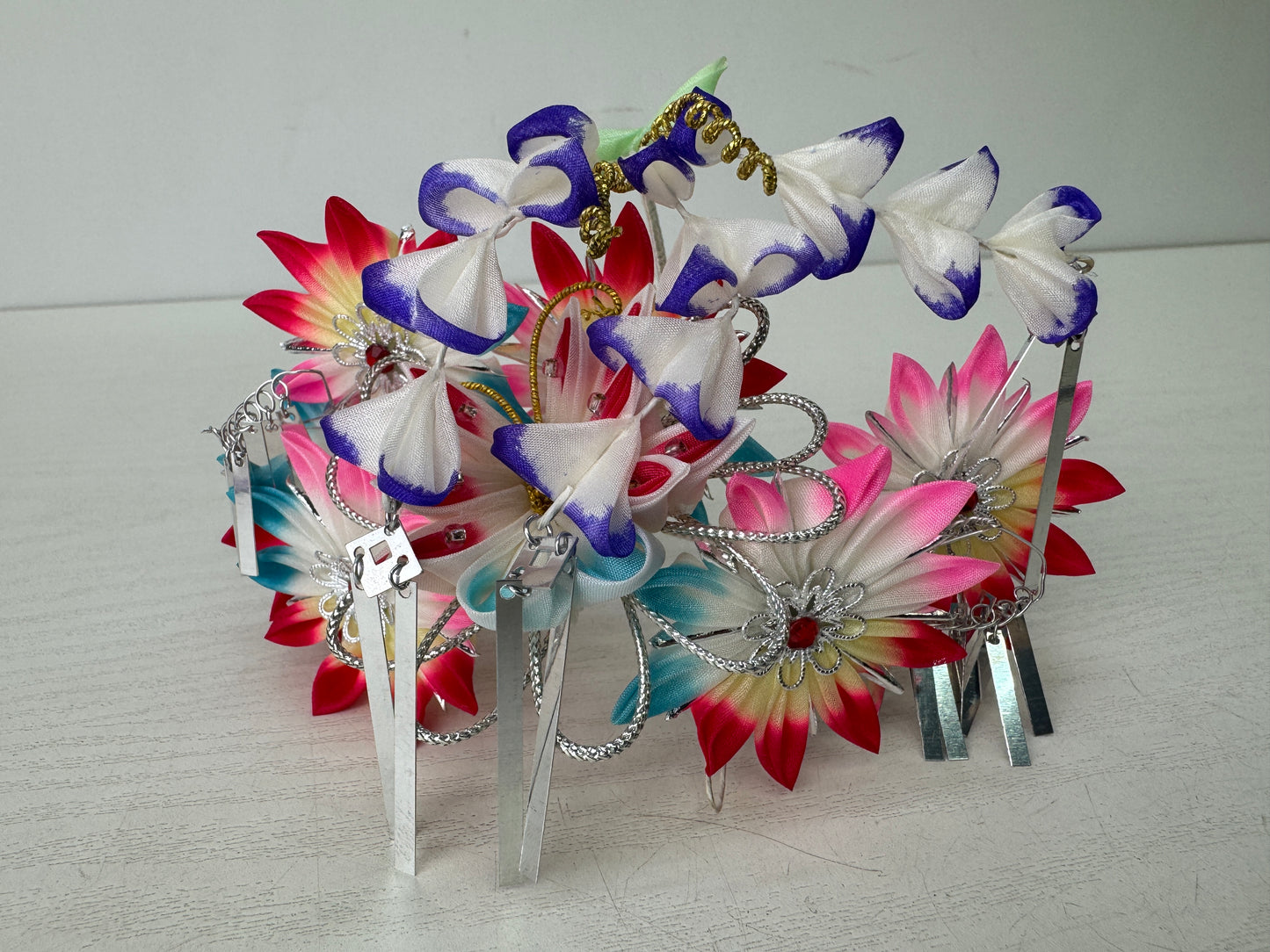 Y9681 KANZASHI Hair stick accessory ornament hairpin box Japan antique kimono