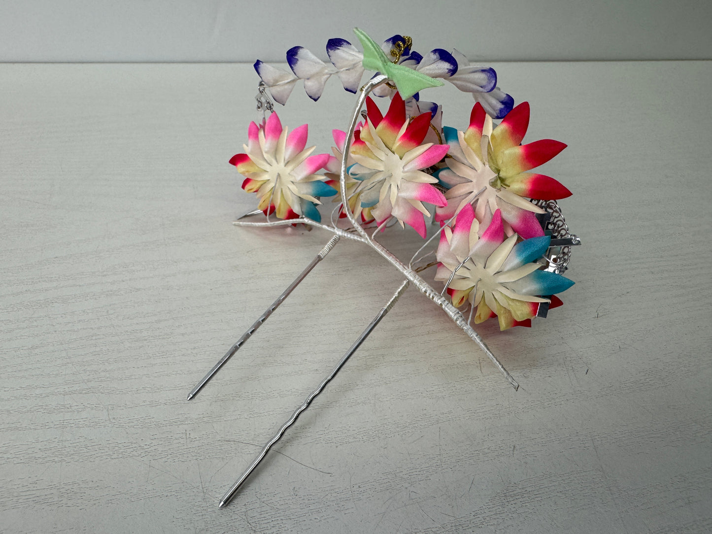Y9681 KANZASHI Hair stick accessory ornament hairpin box Japan antique kimono