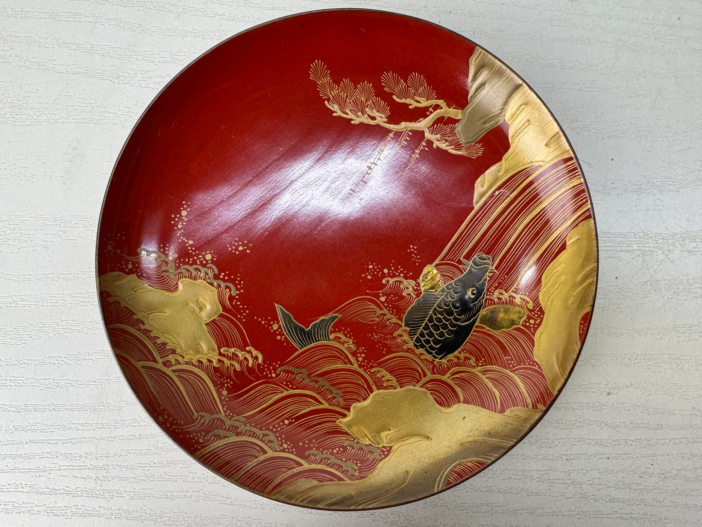 Y9682 CHAWAN Makie Three-tiered Sake cup sakazuki box Japan antique tableware