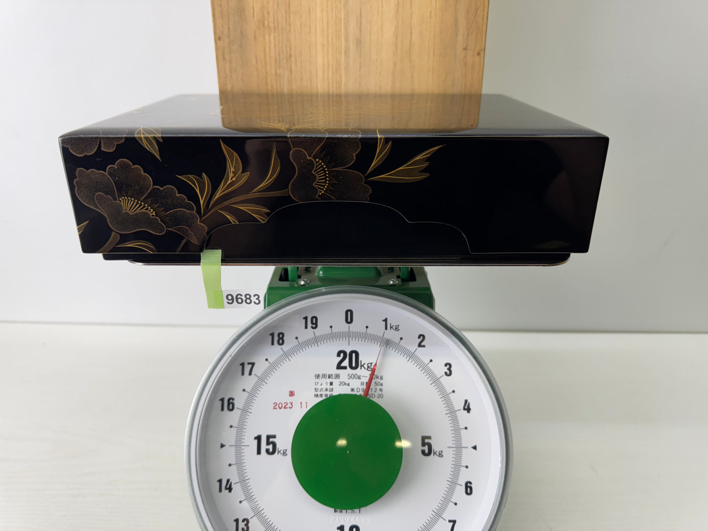 Y9683 BOX Lion Makie Letter case container storage Japan antique stationery