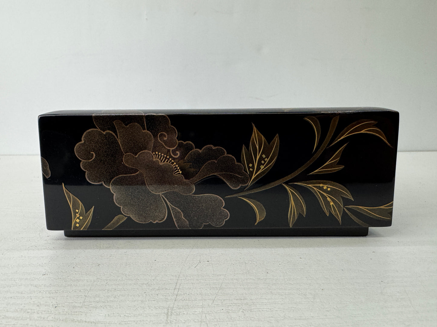 Y9683 BOX Lion Makie Letter case container storage Japan antique stationery