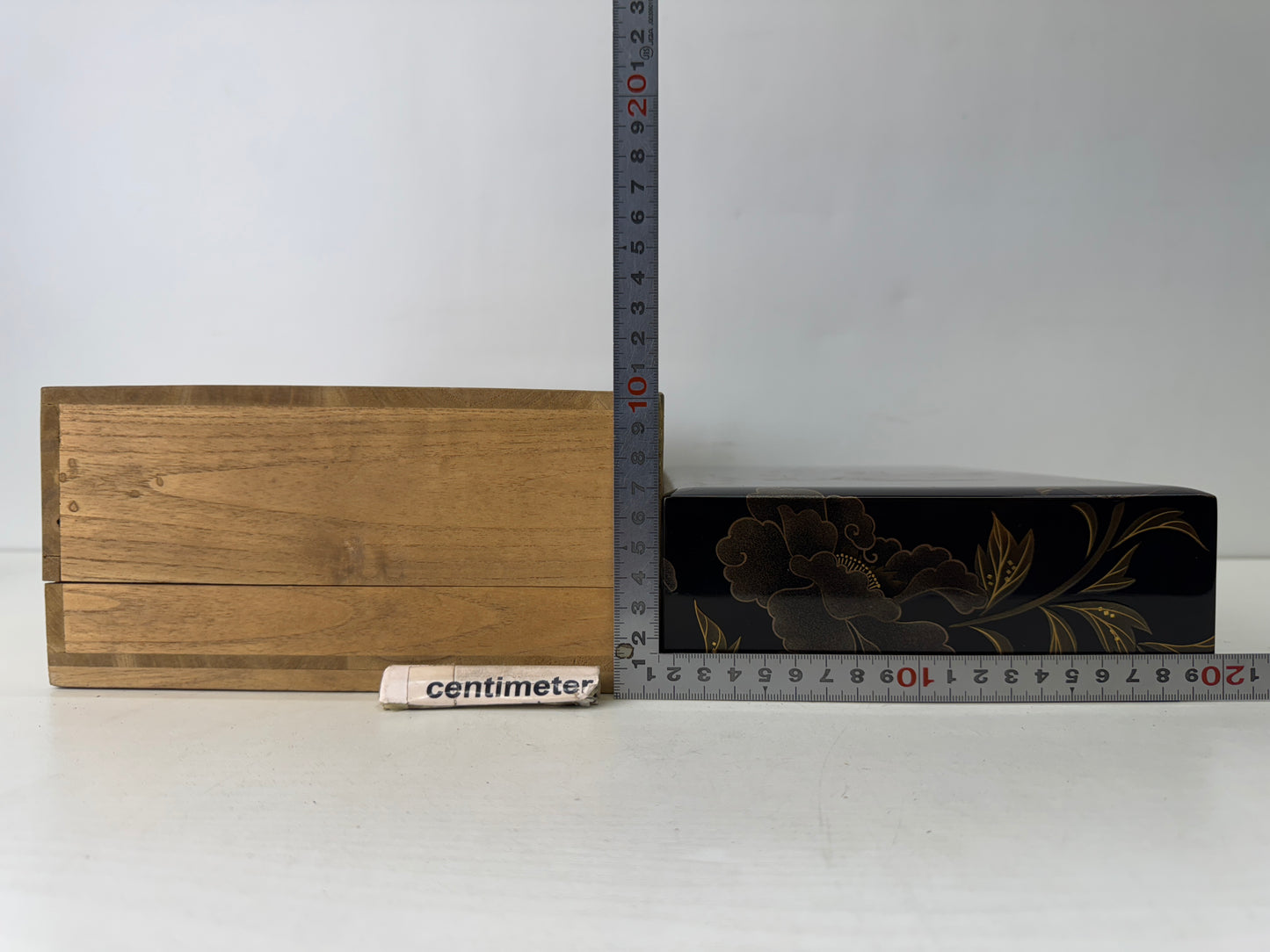 Y9683 BOX Lion Makie Letter case container storage Japan antique stationery