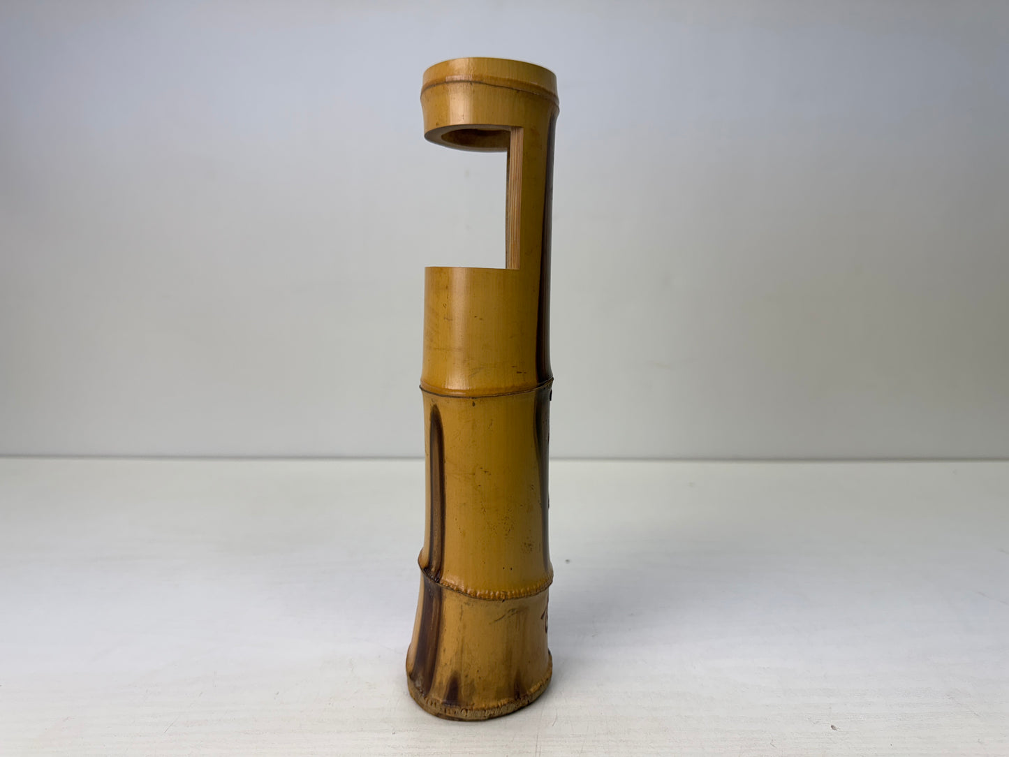 Y9686 FLOWER VASE Bamboo signed box Japan antique ikebana floral arrangement