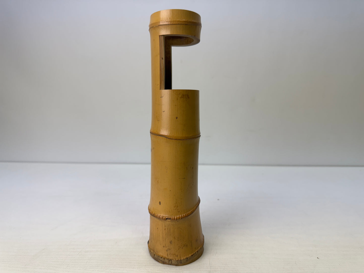 Y9686 FLOWER VASE Bamboo signed box Japan antique ikebana floral arrangement