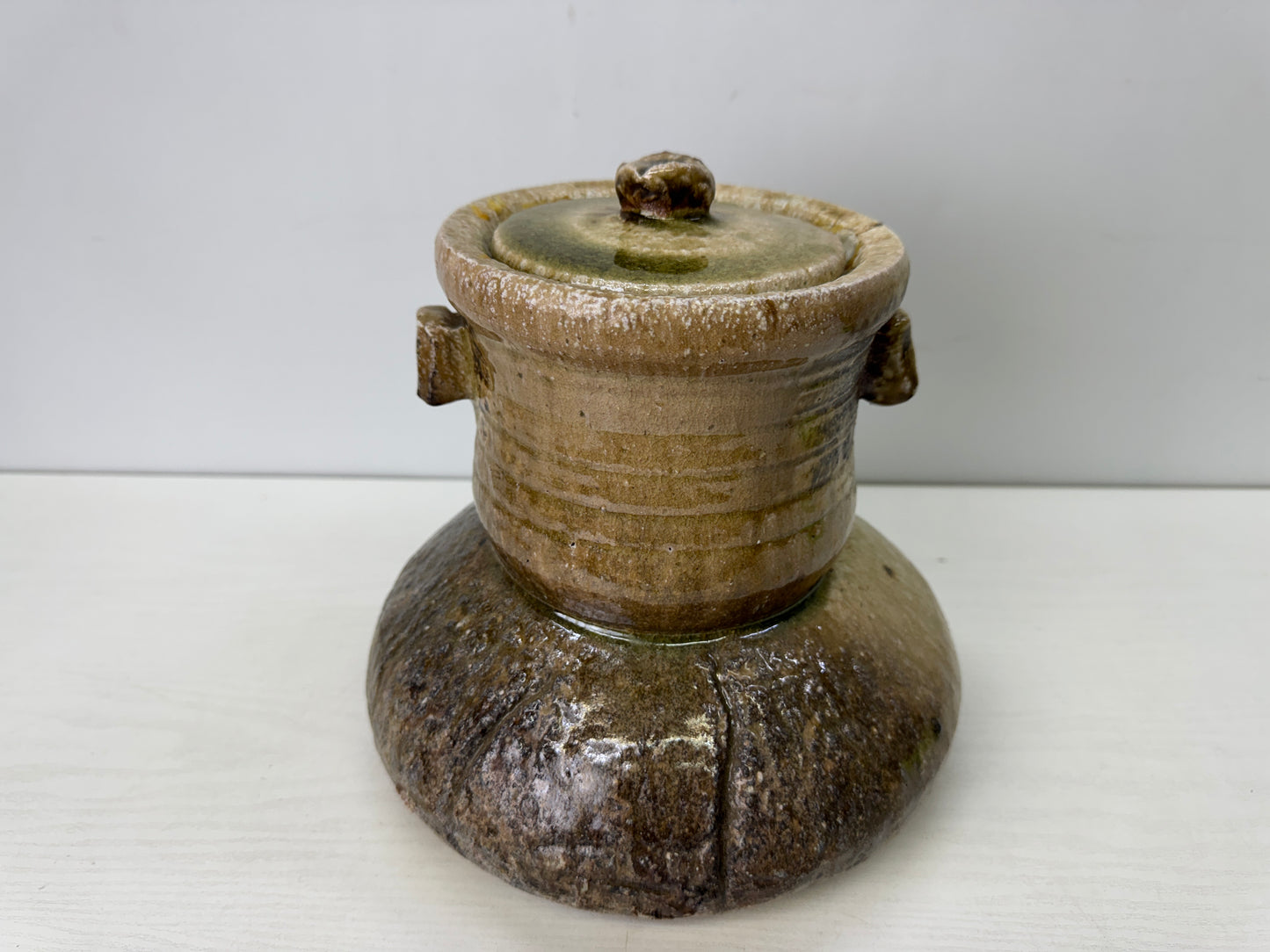 Y9688 MIZUSASHI Shigaraki-ware water pot jar Japan antique Tea Ceremony utensils