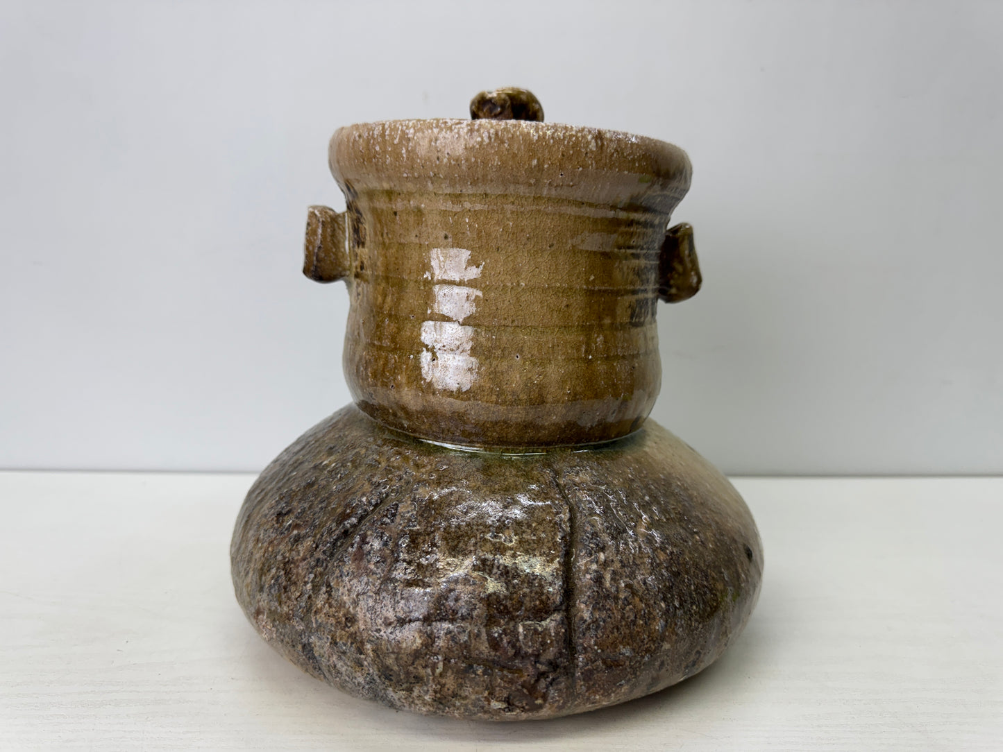 Y9688 MIZUSASHI Shigaraki-ware water pot jar Japan antique Tea Ceremony utensils