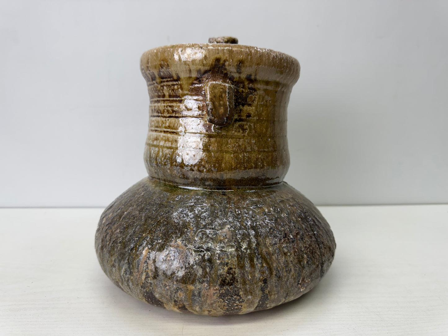 Y9688 MIZUSASHI Shigaraki-ware water pot jar Japan antique Tea Ceremony utensils