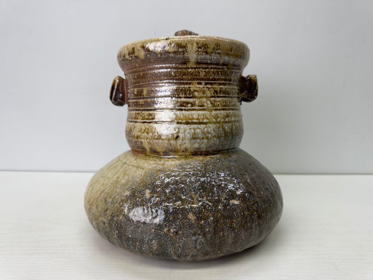 Y9688 MIZUSASHI Shigaraki-ware water pot jar Japan antique Tea Ceremony utensils