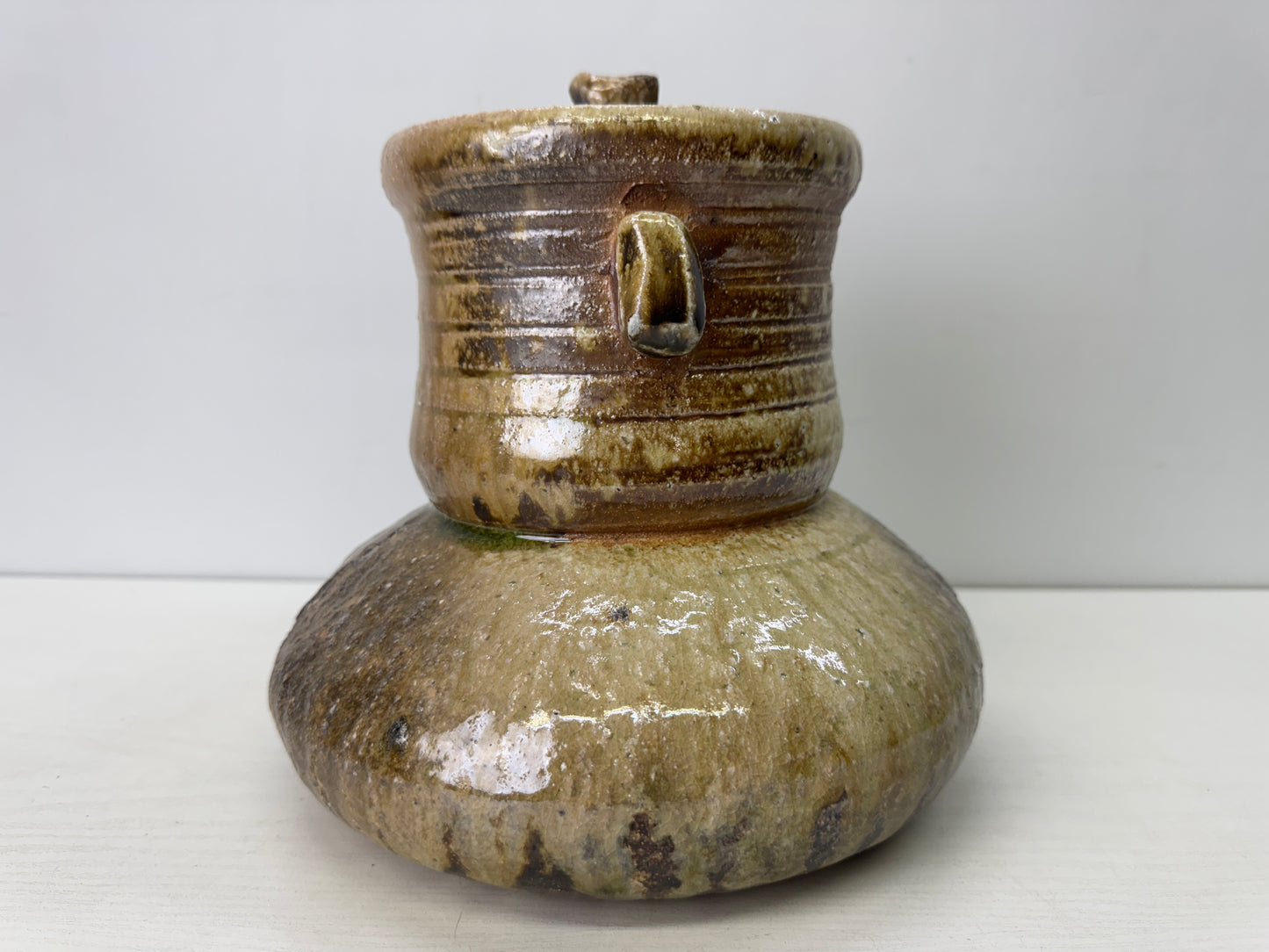 Y9688 MIZUSASHI Shigaraki-ware water pot jar Japan antique Tea Ceremony utensils