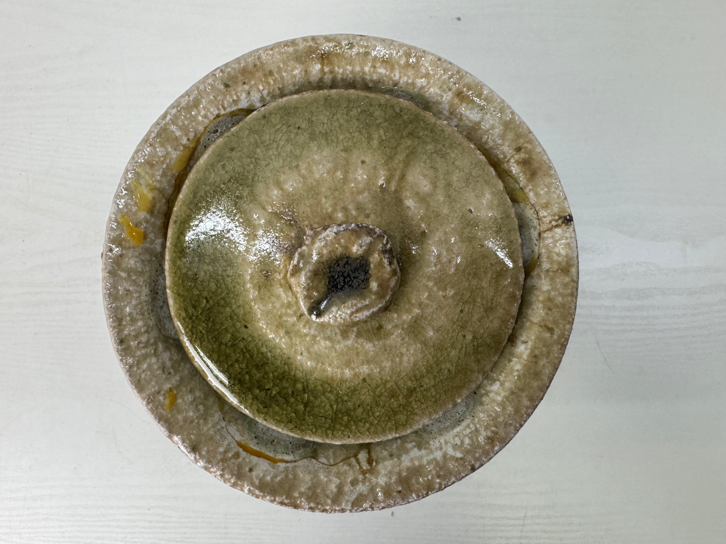 Y9688 MIZUSASHI Shigaraki-ware water pot jar Japan antique Tea Ceremony utensils