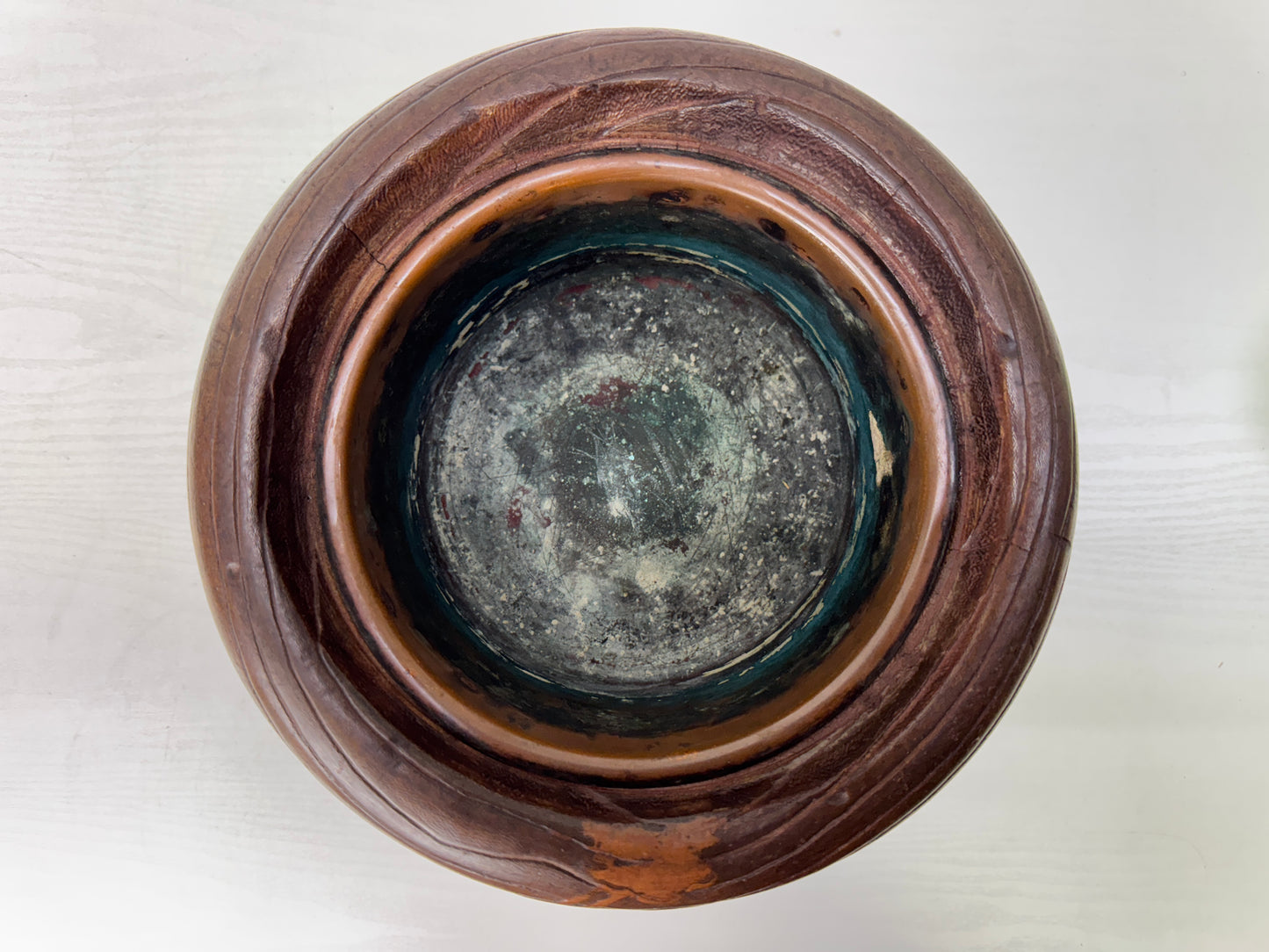 Y9690 HIBACHI Paulownia wood charcoal brazier Autumn leaves Makie Japan antique