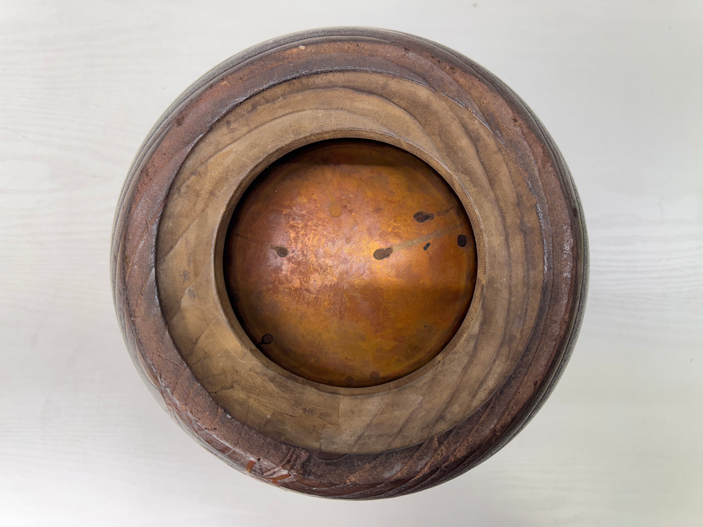 Y9690 HIBACHI Paulownia wood charcoal brazier Autumn leaves Makie Japan antique