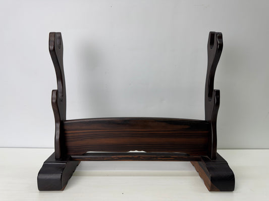 Y9692 OKIMONO Striped ebony wood Katana Sword rack Japan antique interior decor
