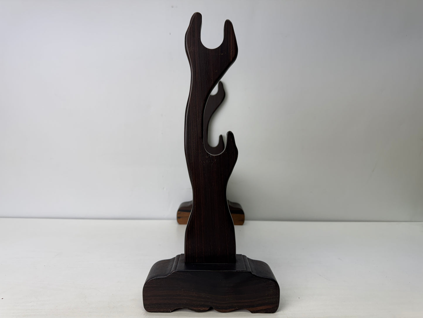 Y9692 OKIMONO Striped ebony wood Katana Sword rack Japan antique interior decor