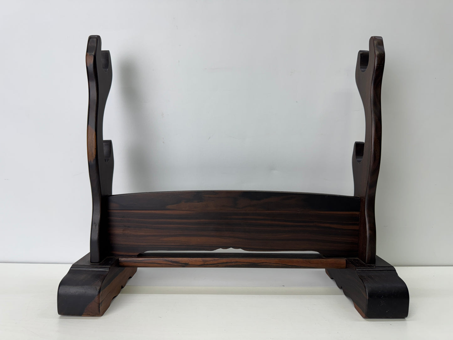 Y9692 OKIMONO Striped ebony wood Katana Sword rack Japan antique interior decor