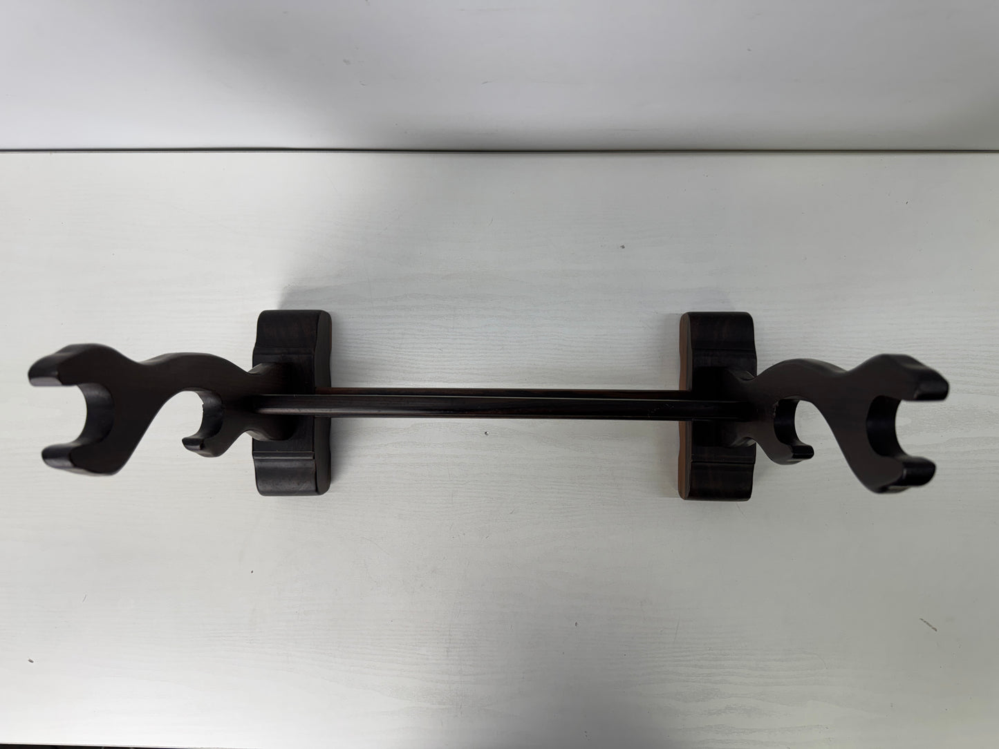 Y9692 OKIMONO Striped ebony wood Katana Sword rack Japan antique interior decor