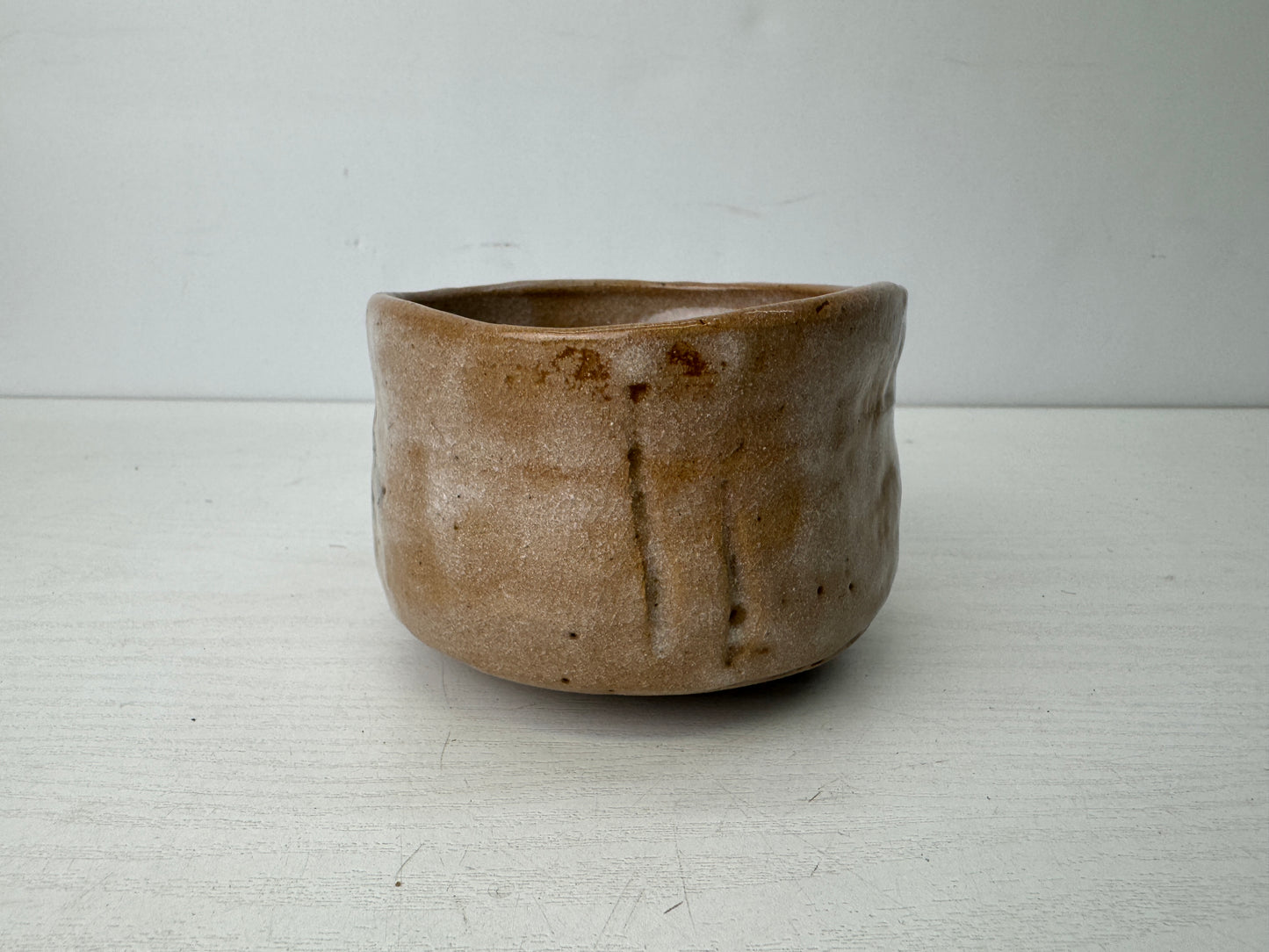 Y9698 CHAWAN Seto-ware bowl signed Japan antique tea ceremony pottery cup