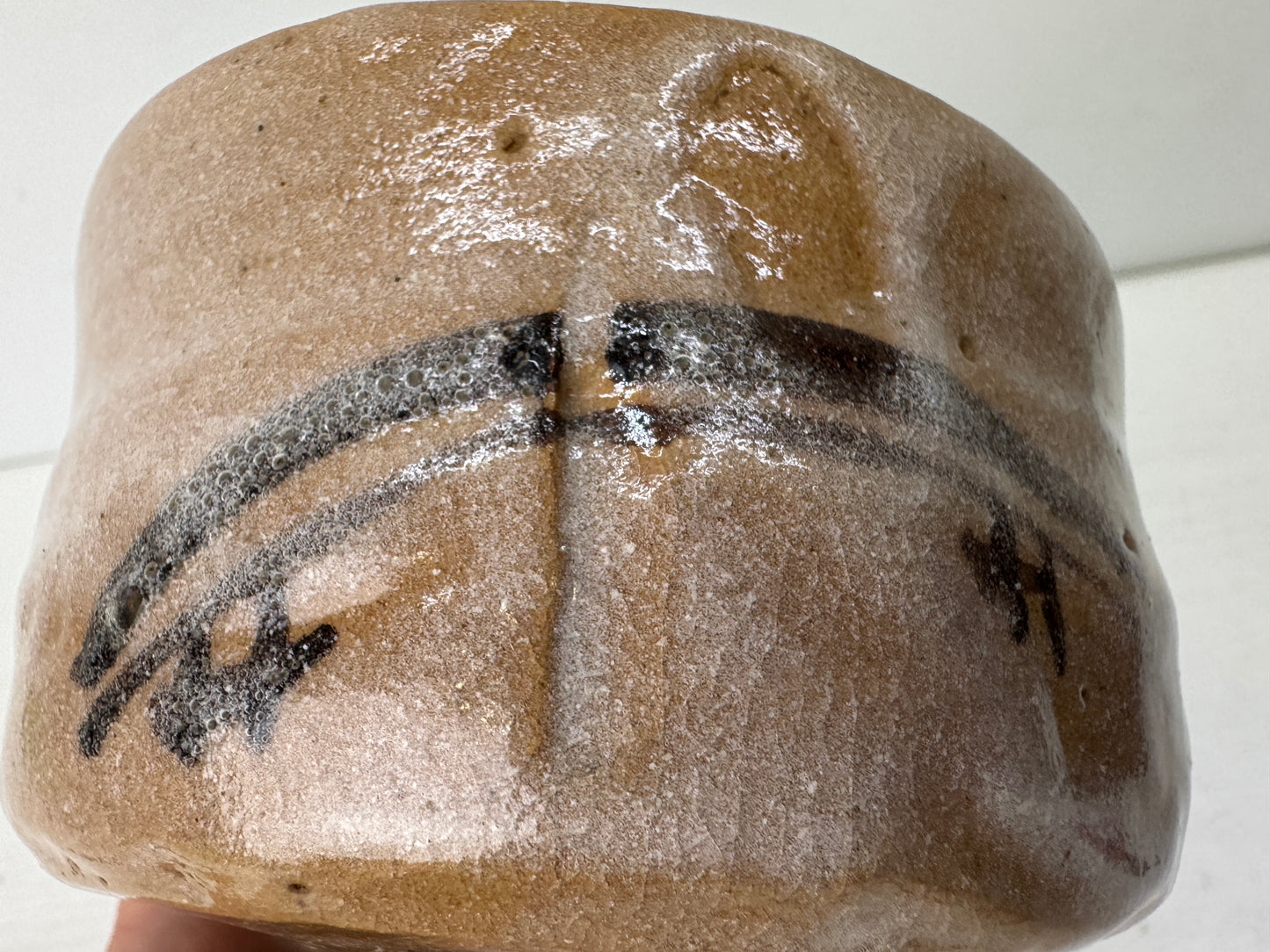 Y9698 CHAWAN Seto-ware bowl signed Japan antique tea ceremony pottery cup