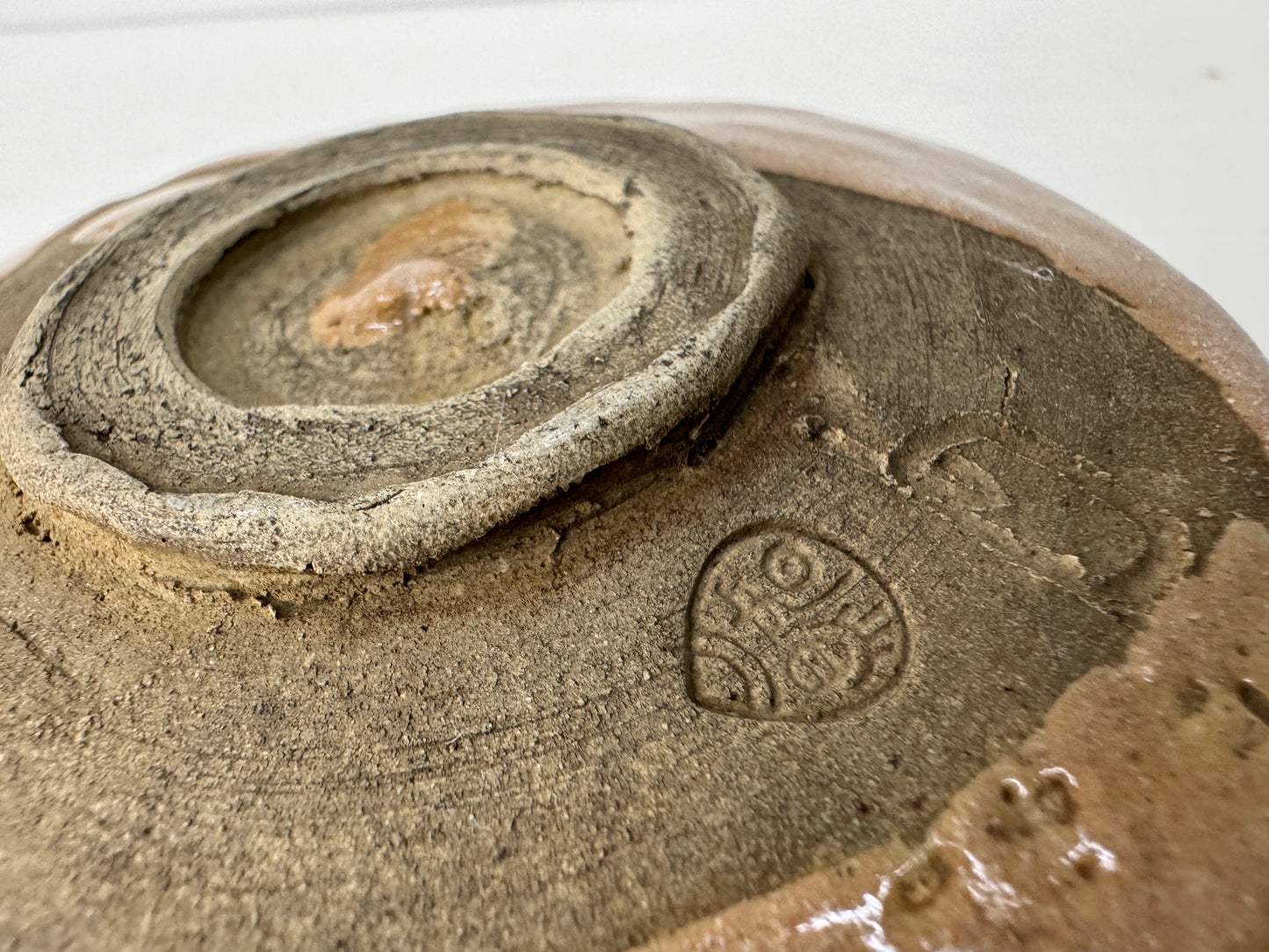 Y9698 CHAWAN Seto-ware bowl signed Japan antique tea ceremony pottery cup