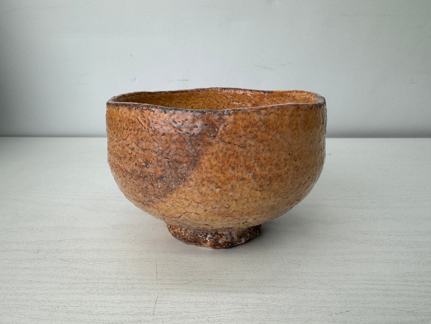 Y9704 CHAWAN Hagi-ware bowl signed box Japan antique tea ceremony pottery cup