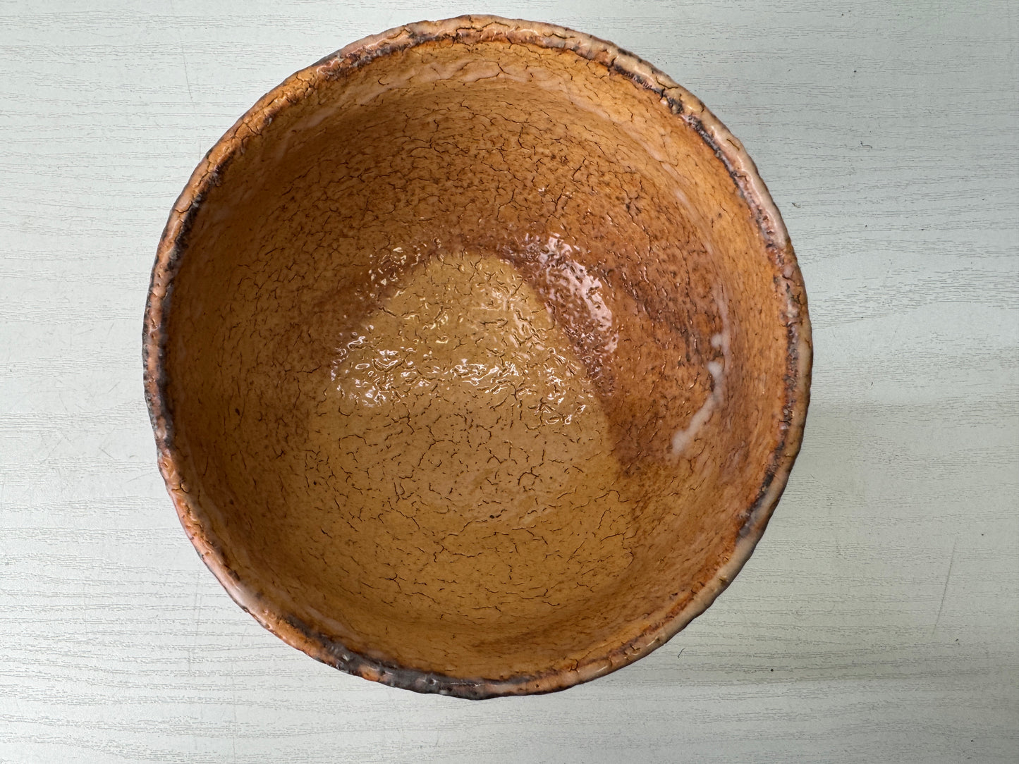 Y9704 CHAWAN Hagi-ware bowl signed box Japan antique tea ceremony pottery cup