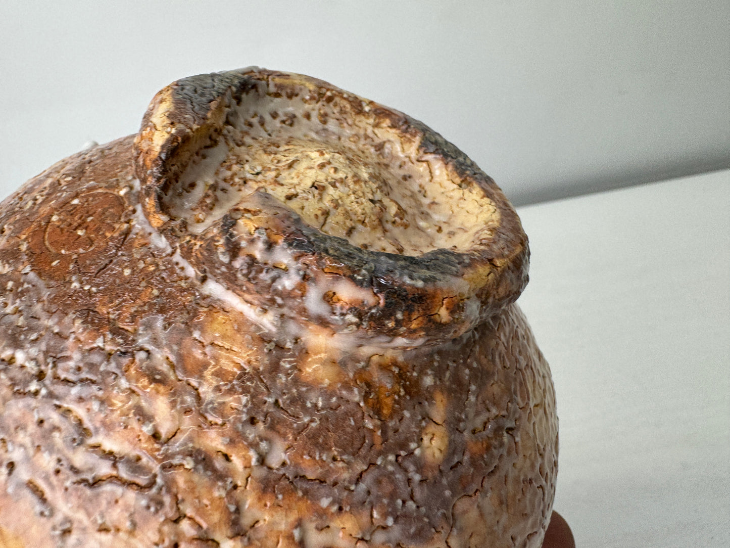 Y9704 CHAWAN Hagi-ware bowl signed box Japan antique tea ceremony pottery cup