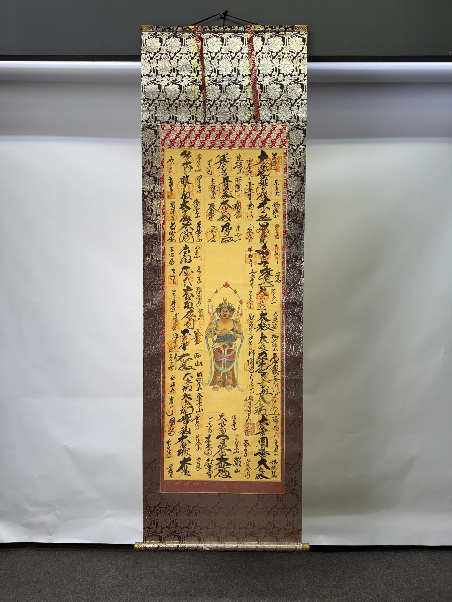 Y9706 KAKEJIKU Hanging scroll Buddhist painting Red seal Japan antique interior