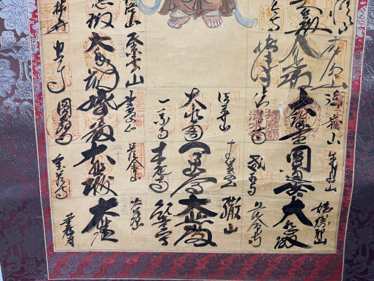 Y9706 KAKEJIKU Hanging scroll Buddhist painting Red seal Japan antique interior