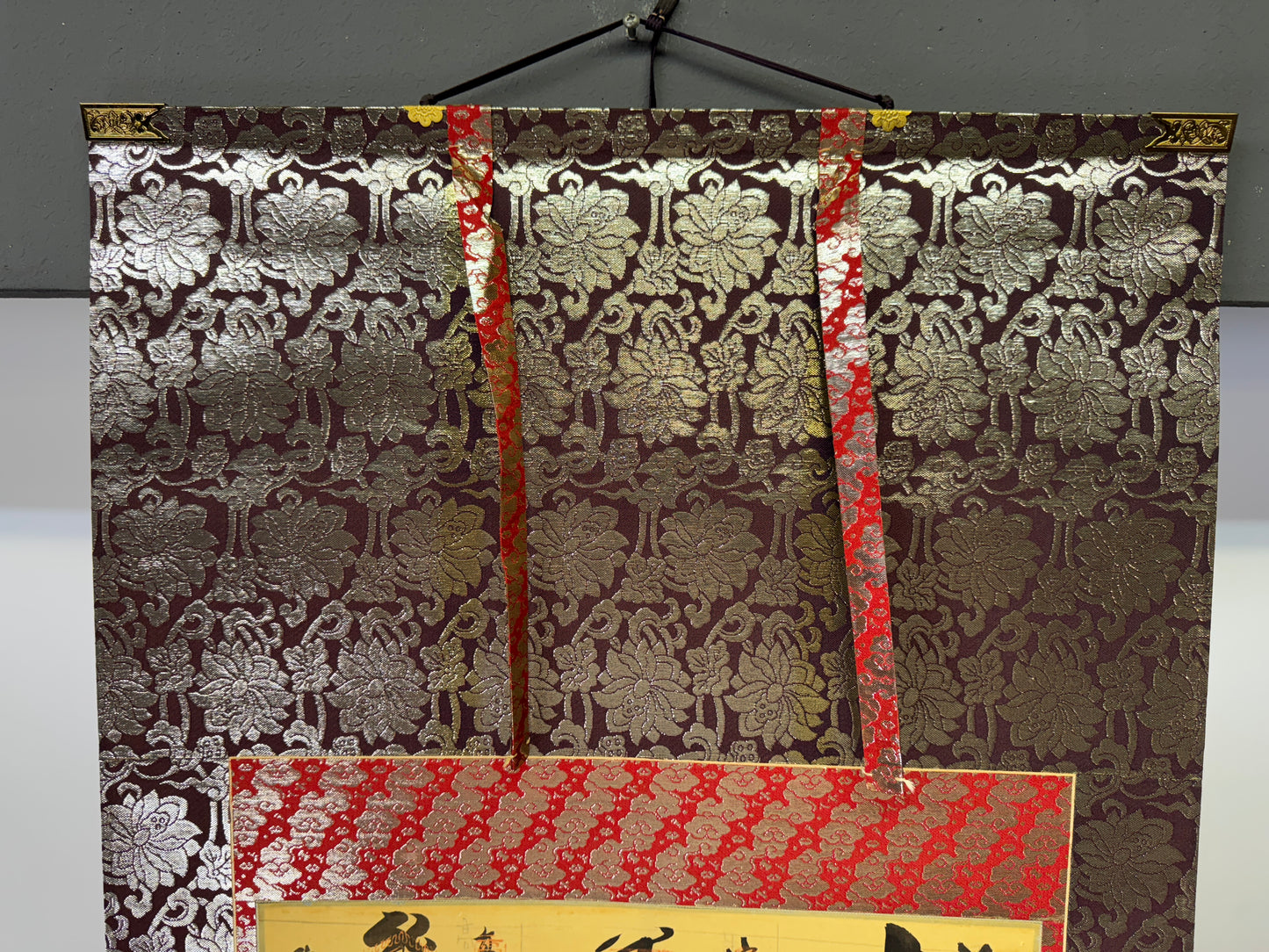 Y9706 KAKEJIKU Hanging scroll Buddhist painting Red seal Japan antique interior