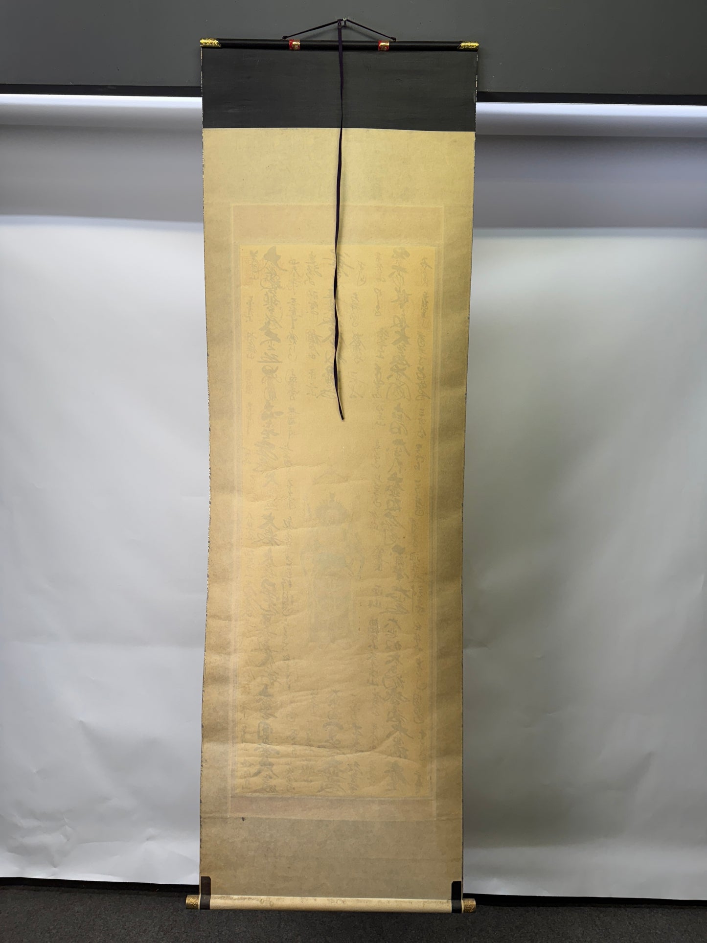 Y9706 KAKEJIKU Hanging scroll Buddhist painting Red seal Japan antique interior