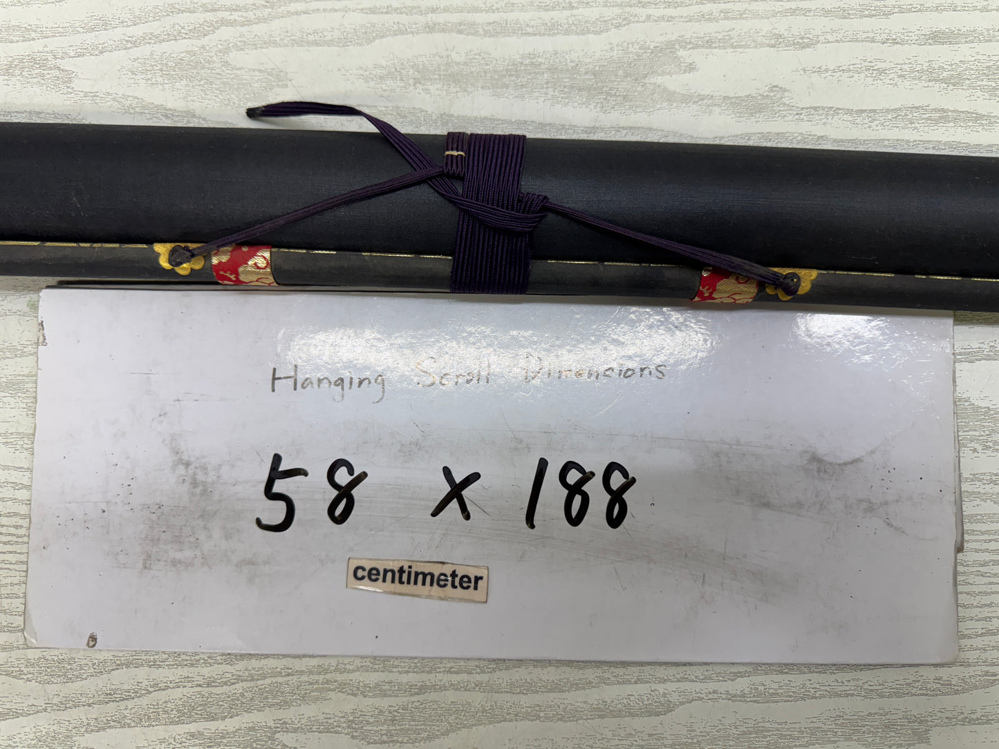 Y9706 KAKEJIKU Hanging scroll Buddhist painting Red seal Japan antique interior