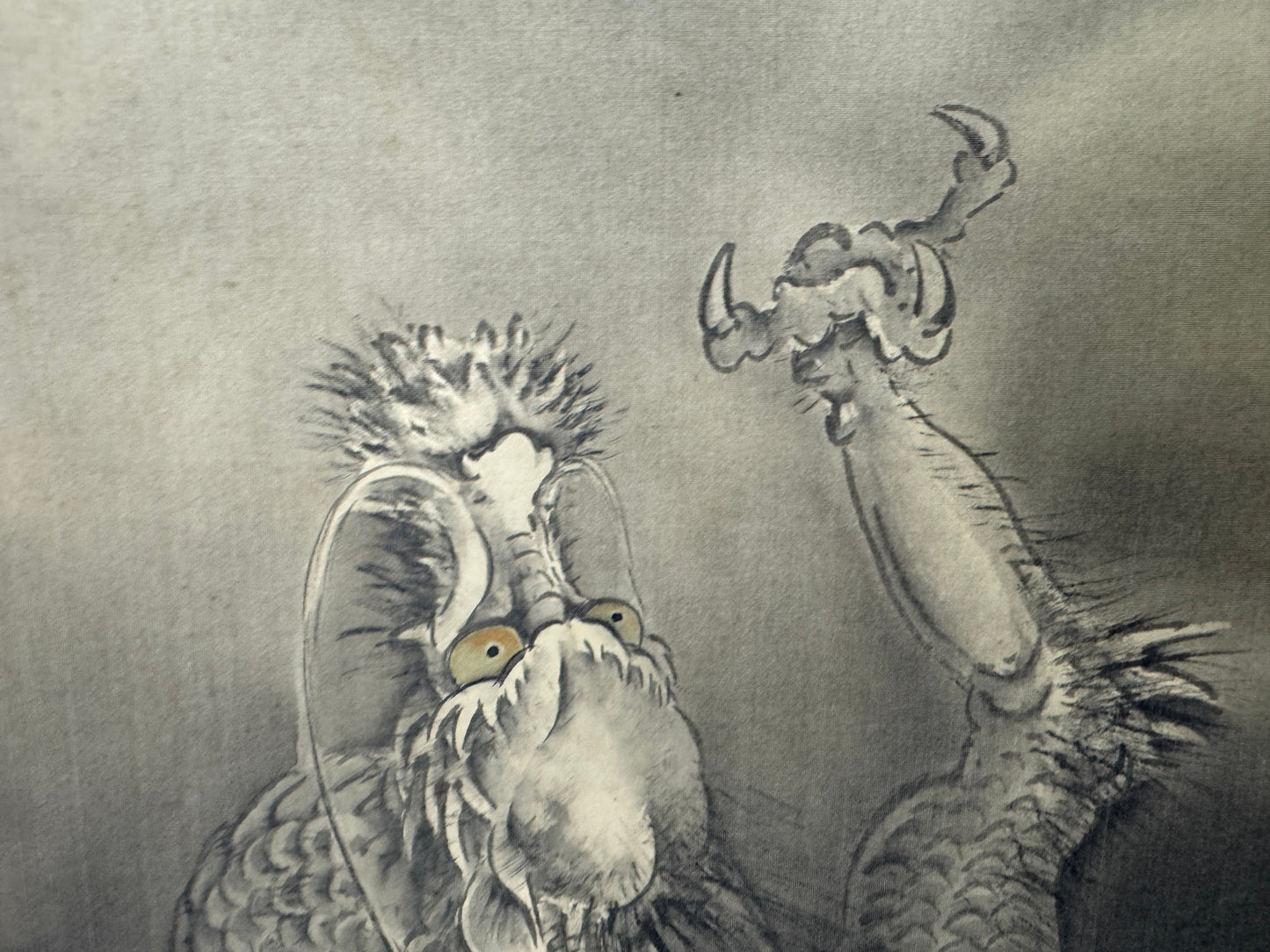 Y9707 KAKEJIKU Hanging scroll Ascending Dragon signed Japan antique interior